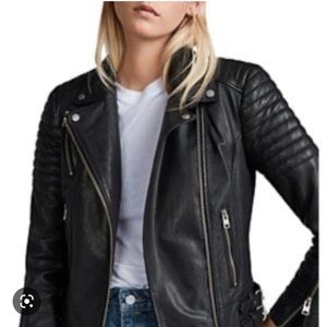 AllSaints Papin Leather Jacket US4